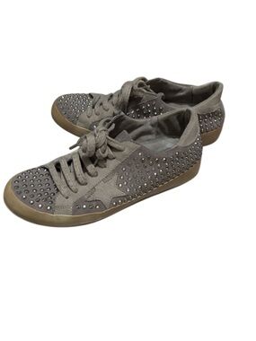 Shu Shop Rockstar Studded Sneakers - suede taupe/gray color